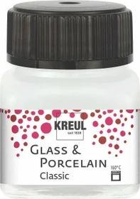 Kreul Glass & Porcelain Classic Glas- und Porzellanmalfarbe, cremeweiß, 20ml