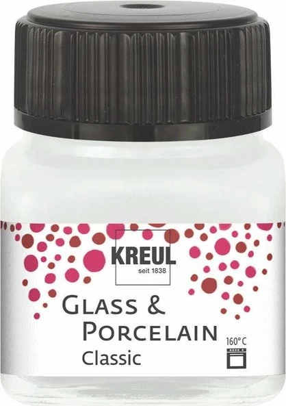 Kreul Glass & Porcelain Classic Glas- und Porzellanmalfarbe, cremeweiß, 20ml