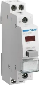 Hager Taster 16A 1 Schließer + 1 Öffner 230V AC mit Leuchtmelder rot 1PLE