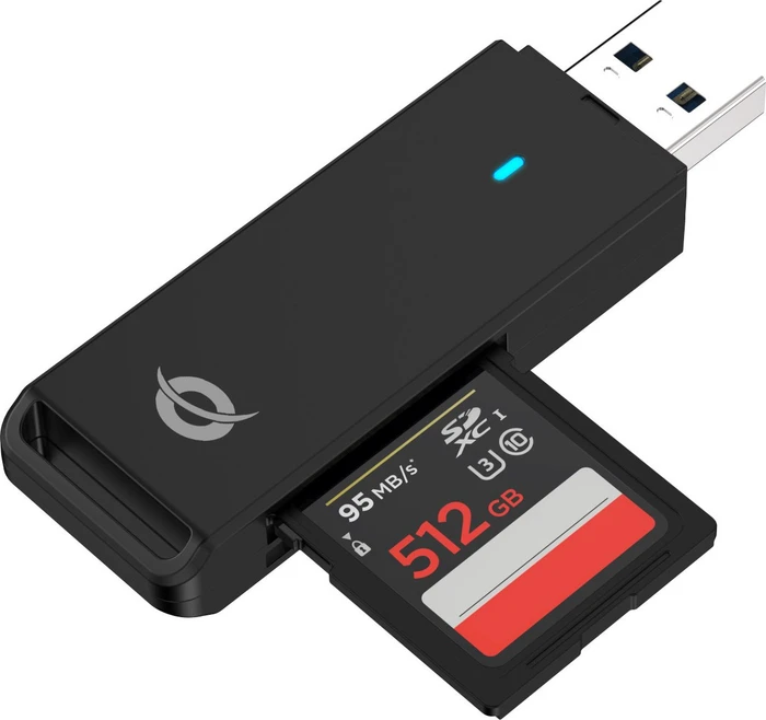 Conceptronic Dual-Slot-Cardreader, USB-A 3.0 [Stecker]