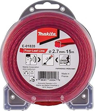Makita Trimmerfaden Four-Leaf für Rasentrimmer, 2.7mm/15m
