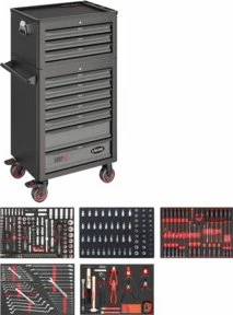 Vigor 1000 Werkzeugwagen bestückt inkl. 344-tlg. Zubehör