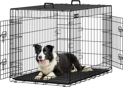 Songmics 42" Hundekäfig Größe XL schwarz