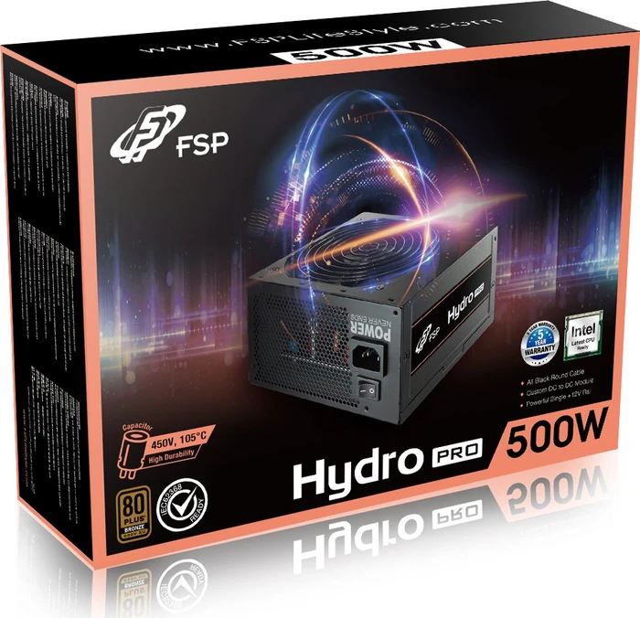 FSP Hydro Pro 500W, ATX 2.52