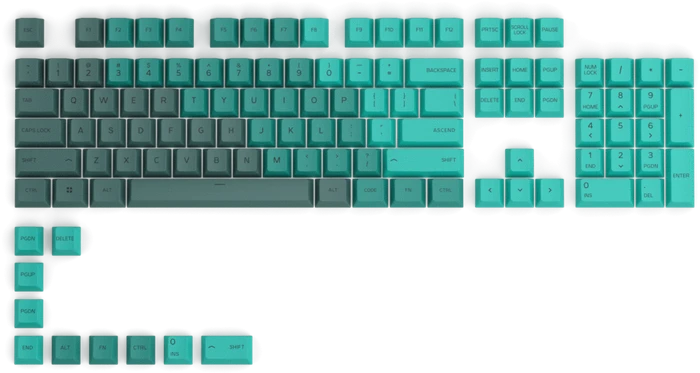 Glorious GPBT Keycaps, Kunststoff (PBT), Rain Forest, grün, 114 Tasten (104+10), ANSI-US
