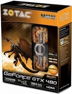 Zotac GeForce GTX 480 AMP!, 1.5GB GDDR5, 2x DVI, Mini HDMI
