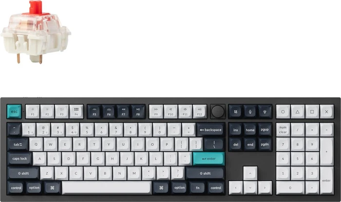 Keychron Q6 Max, Carbon Black, LEDs RGB, hot-swap, Gateron Jupiter RED, USB/Bluetooth, US