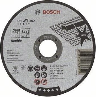 Bosch Professional A60WBF Best for Inox Trennscheibe, 125x1x22.23mm, 1 Stück