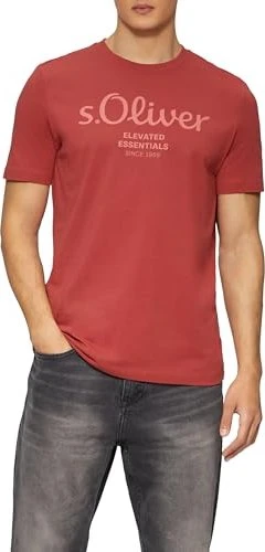 s.Oliver Logo-Print T-Shirt kurzarm mohnrot (Herren)