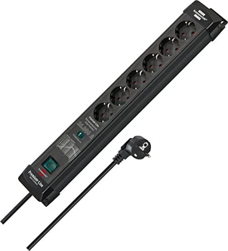 Brennenstuhl Premium-Line 26000A, Überspannungsschutz, 6-fach, 1.8m, schwarz