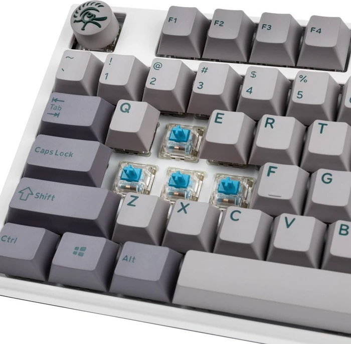Ducky One 3, Mist Grey, TKL, PBT, LEDs RGB, MX RGB BLUE, USB, US