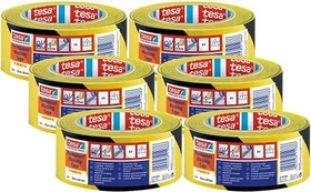 tesa 4169 Bodenmarkierung gelb/schwarz, Bodenmarkierung/Klebeband, 50mm/33m, 6 Stück