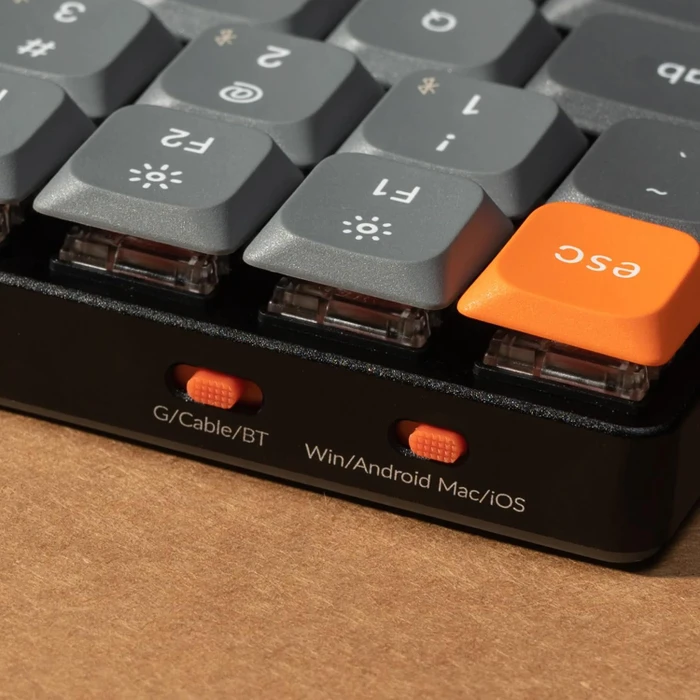 Keychron K3 Max, grau, LEDs RGB, Gateron LOW PROFILE 2.0 RED, USB/Bluetooth, US
