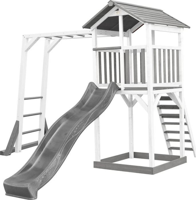 Axi Spielturm Beach Tower mit Klettergerüst weiß/grau