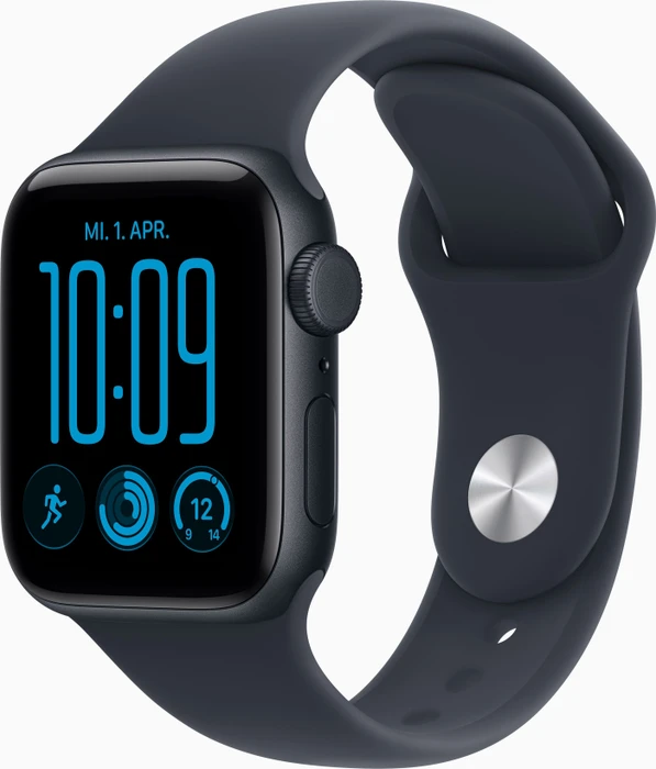 Apple Watch SE 3 (GPS + Cellular) 40mm mitternacht mit Sportarmband S/M navyblau