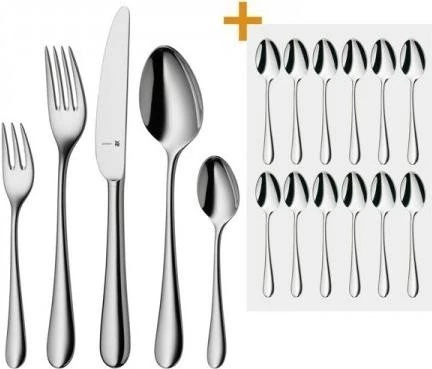 WMF Merit Besteck-Set + 12 Espressolöffel, 66-tlg.