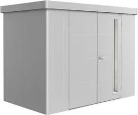Biohort Neo 1C Gerätehaus mit Doppeltür silber-metallic