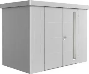 Biohort Neo 1C Gerätehaus mit Doppeltür silber-metallic