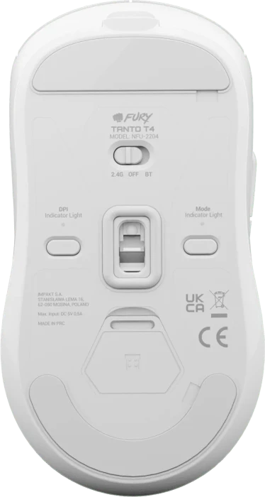 Natec Fury Tanto T4 Wireless Ultra-Lightweight Gaming Mouse weiß, USB/Bluetooth