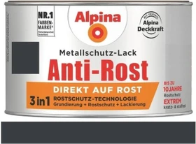 Alpina Farben Metallschutz-Lack Anti-Rost außen anthrazit matt grau, 300ml