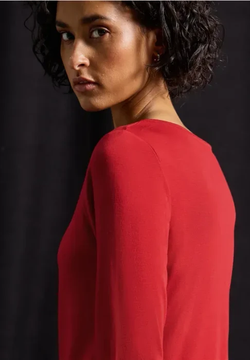 Street One Basic Shirt langarm racing red (Damen)