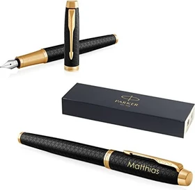 Parker IM Premium black lacquer, rechte Hand, mittel, Geschenkbox