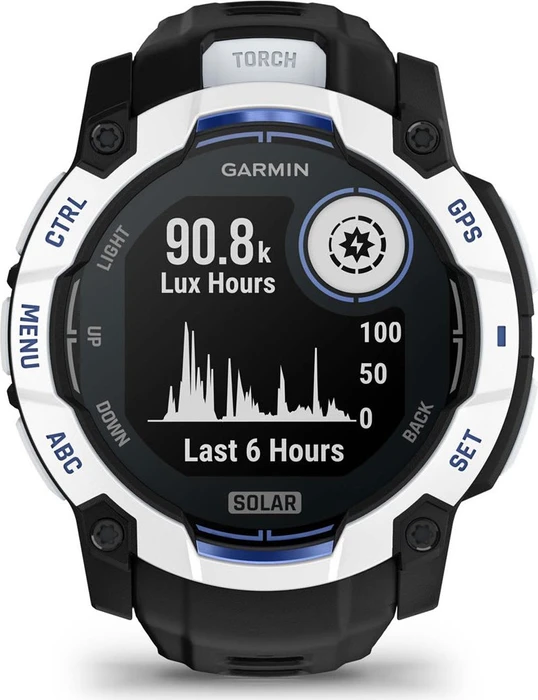 Garmin Instinct 3 Solar 50mm whitestone/black-bolt blue