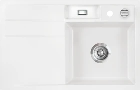 systemceram Bela 78 F Einbau Becken rechts mit Ablauffernbedienung polar