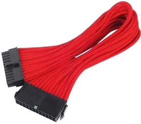SilverStone PP07-MBR, 24-Pin ATX Verlängerung 30cm, sleeved rot (SST-PP07-MBR / 40092)