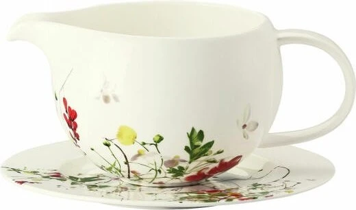 Rosenthal Brillance Bone China Fleurs Sauvages Sauciere mit Untertasse, 2-tlg.