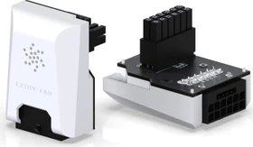 EZDIY-FAB 12VHPWR Winkeladapter 90°, Variante RVS, Sense-Pins an der Oberseite, weiß, 450W