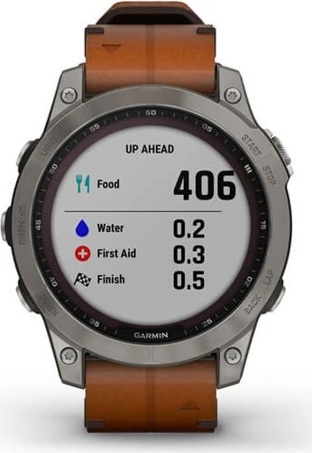 Garmin Fenix 7 Sapphire Solar titanium/chestnut leather