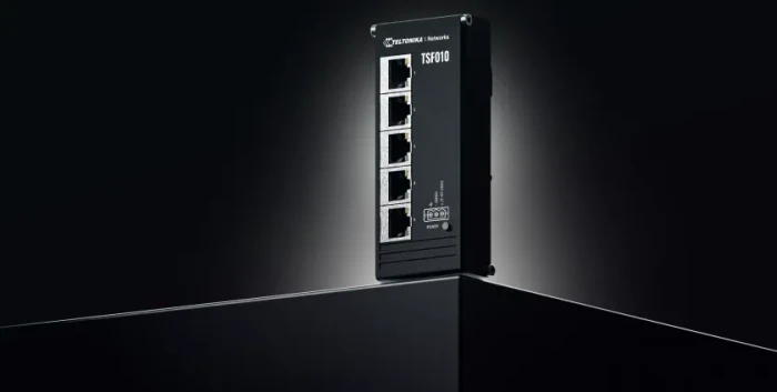 Teltonika TSF Industrial Railmount Switch, 5x RJ-45
