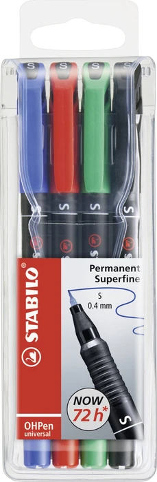 STABILO OHPen universal permanent S sortiert, 4er-Set