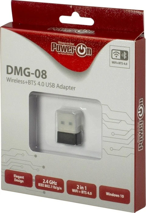 Inter-Tech PowerOn DMG-08, 2.4GHz WLAN, Bluetooth 4.0, USB-A 2.0