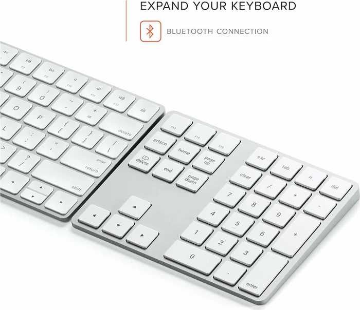 Satechi Extended Wireless Keypad Mac, silber, Bluetooth