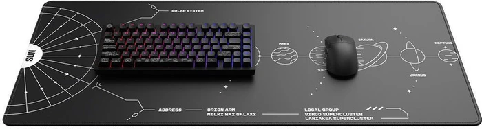 Dark Project Terra Nova Black XL Gaming Mousepad, 900x400mm, Motiv schwarz/weiß