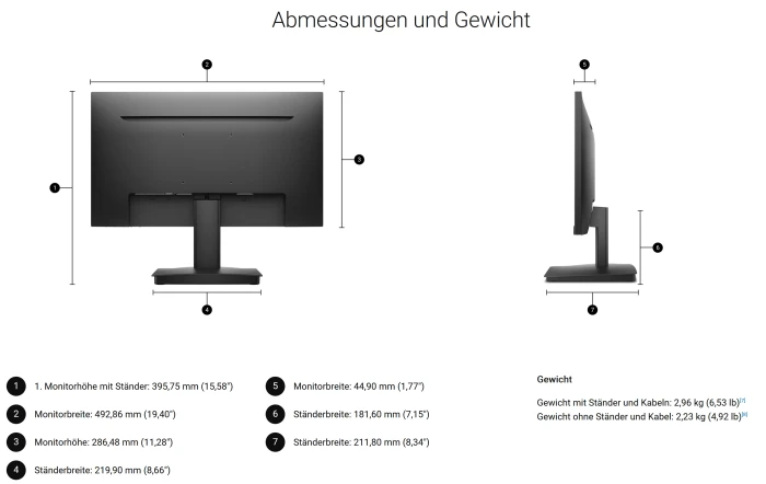 Dell 22 Monitor SE2225HM, 21.5"