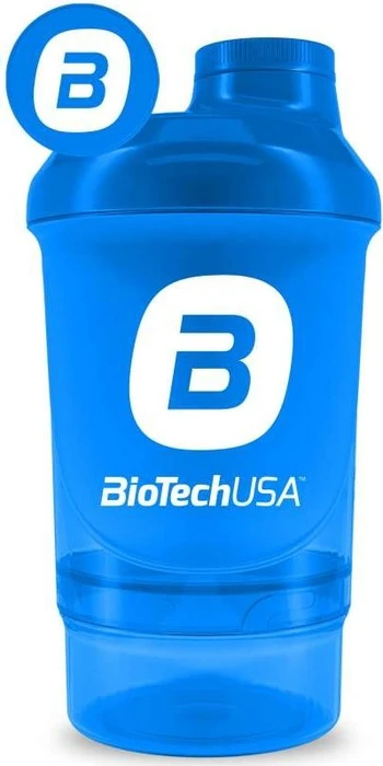 BioTech USA Wave+ Nano Shaker Trinkflasche 300ml rauchschwarz