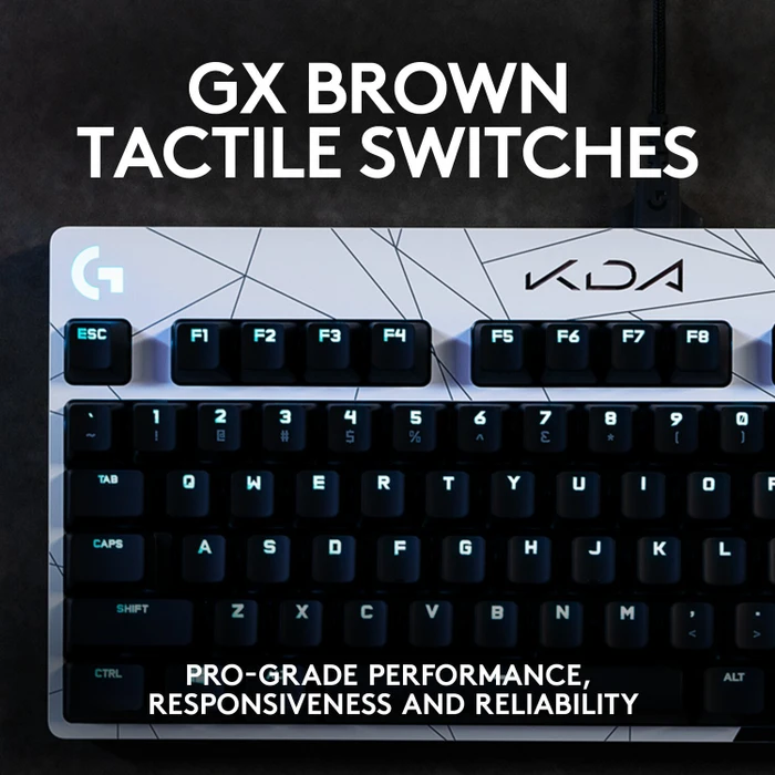 Logitech G Pro Gaming Keyboard, K/DA Edition, TKL, GX-BLUE, USB, FR