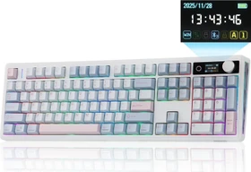 Epomaker TH108 V2 Pro Wireless, Blue White, LEDs RGB, hot-swap, Epomaker Creamy Jade, USB/Bluetooth, US