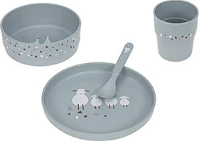 Lässig Tiny Farmer, Sheep & Goose Blue Kinderservice, 4-tlg.
