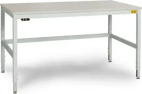 Manuflex Cantolab ESD-Arbeitstisch 150x80cm lichtgrau/grausilber