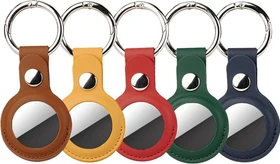 4smarts Faux Leather Case für Apple AirTag, 5er-Pack
