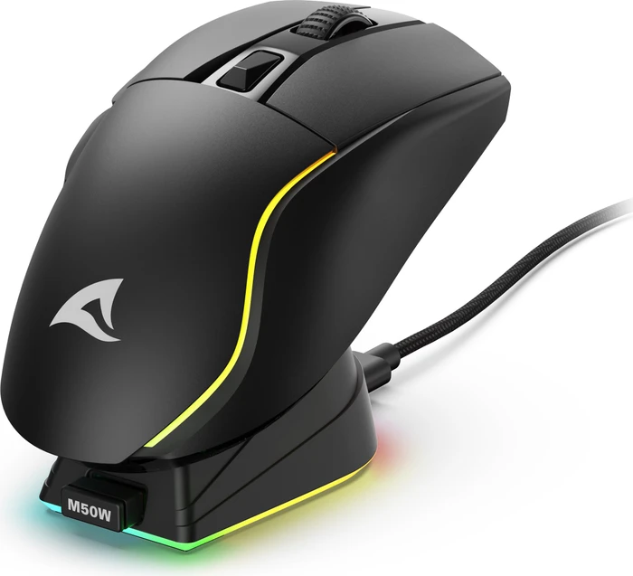 Sharkoon Skiller SGM50W mit Ladestation, schwarz, USB