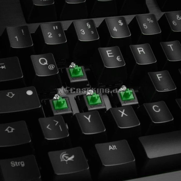 Ducky Shine 4 schwarz, LEDs rot/blau, MX BLUE, USB, DE