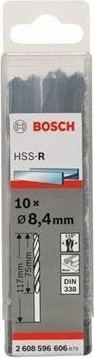 Bosch Professional HSS-R Spiralbohrer, 8.4x75x117mm, 10 Stück