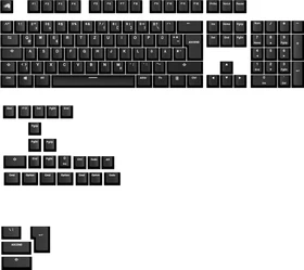 Glorious GPBT Basics Keycaps, Kunststoff (PBT), Classic Black, schwarz, 131 Tasten, ISO-DE