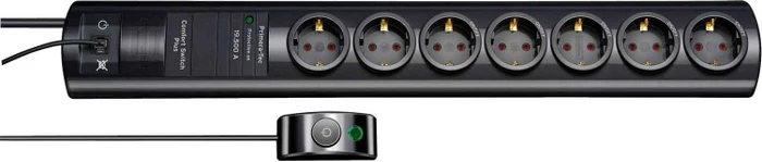 Brennenstuhl Primera-Tec 19500A, 7-fach, 2m, schwarz