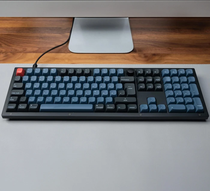 Keychron V6 Knob Version, Frosted Black, PBT, LEDs RGB, hot-swap, Keychron K Pro BROWN, USB & USB-A, DE